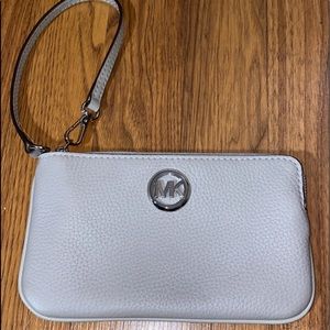 grey michael kors wristlet